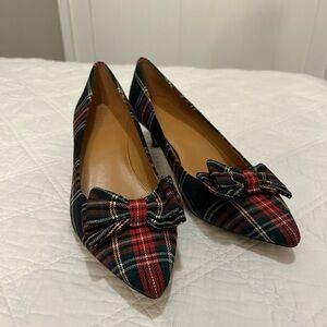 Esme tartan kitten heels with bow